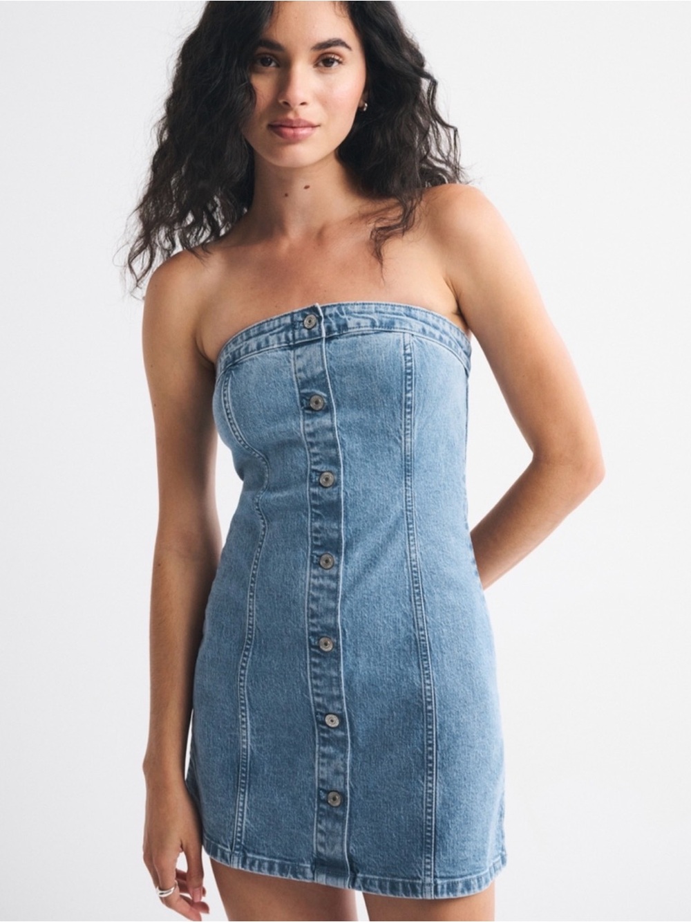 Abercrombie & Fitch Mara Strapless Denim Mini Dress